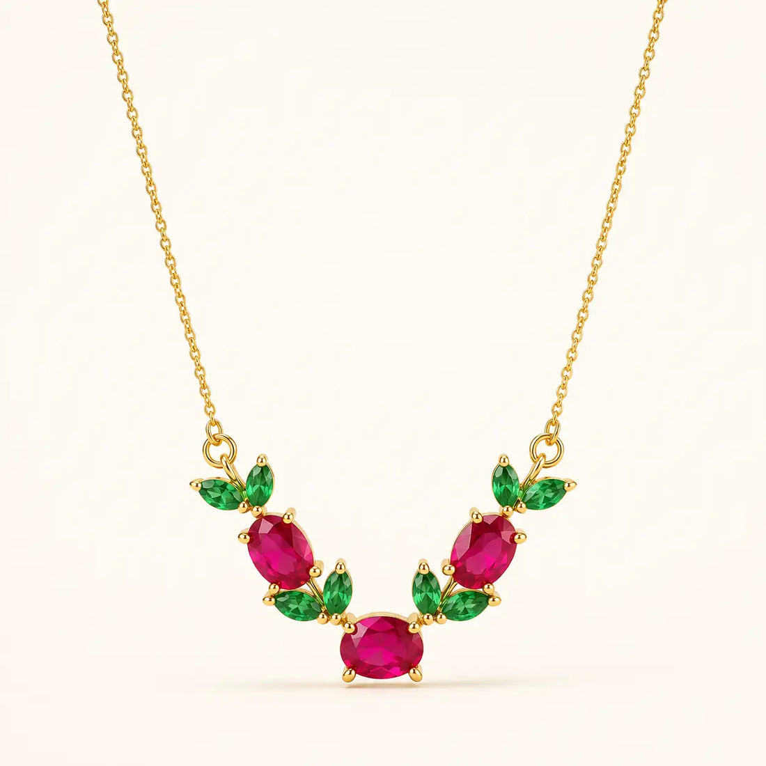 Anti Tarnish Ruby Green Stone Mangalsutra Shimmera
