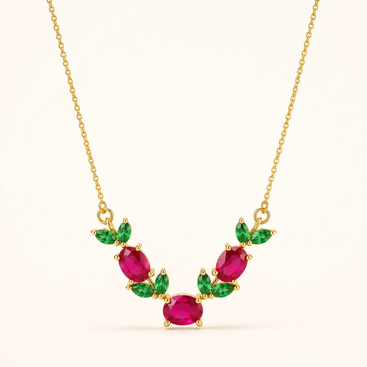 Anti Tarnish Ruby Green Stone Mangalsutra Shimmera