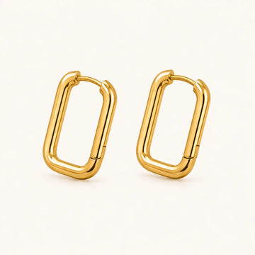 Rectangular Gold Hoop Earrings for Women | Tarnish-Resistant Gold Earrings | Shimmera Shimmera