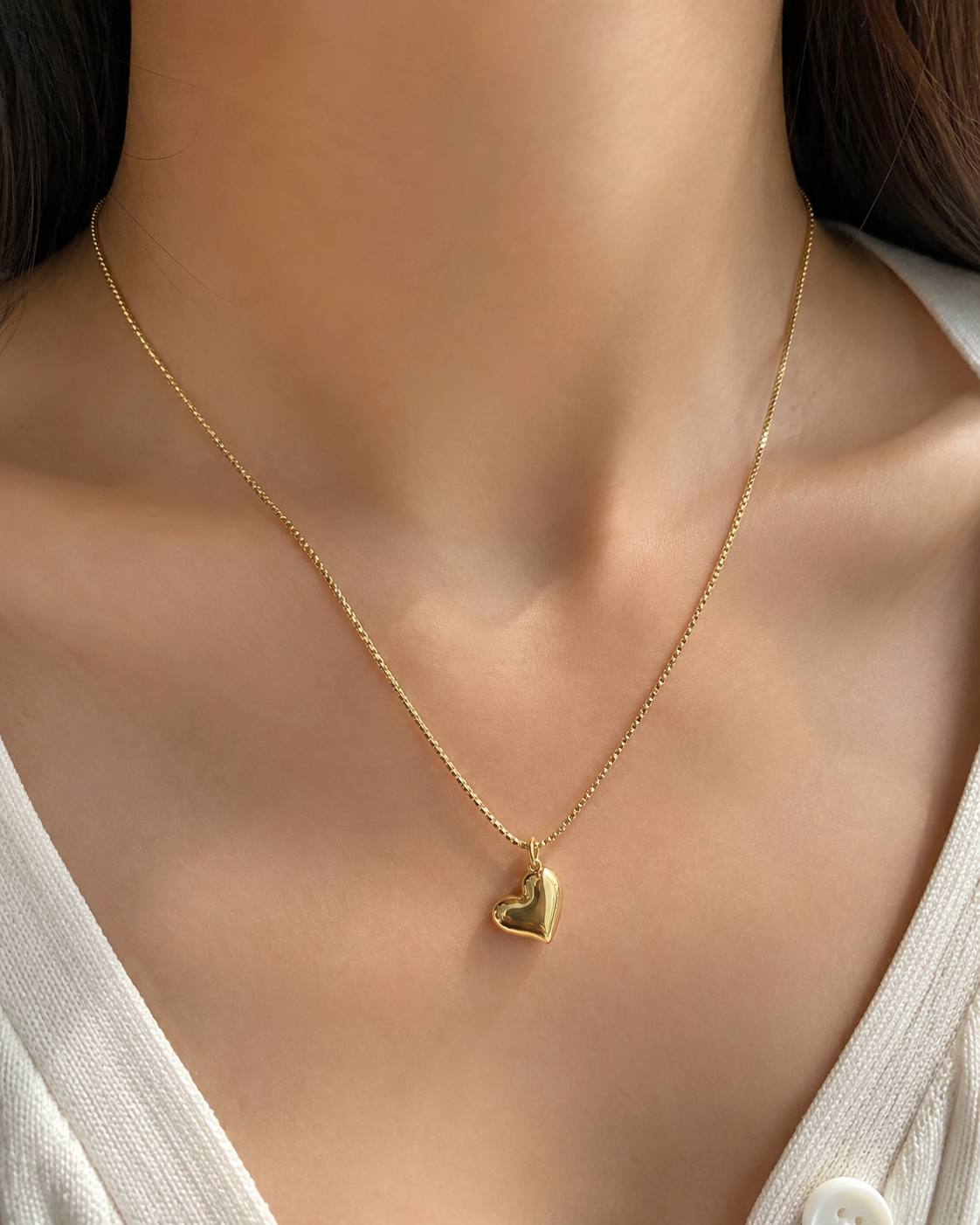 Anti tarnish 18k gold plated heart pendant with chain My Store