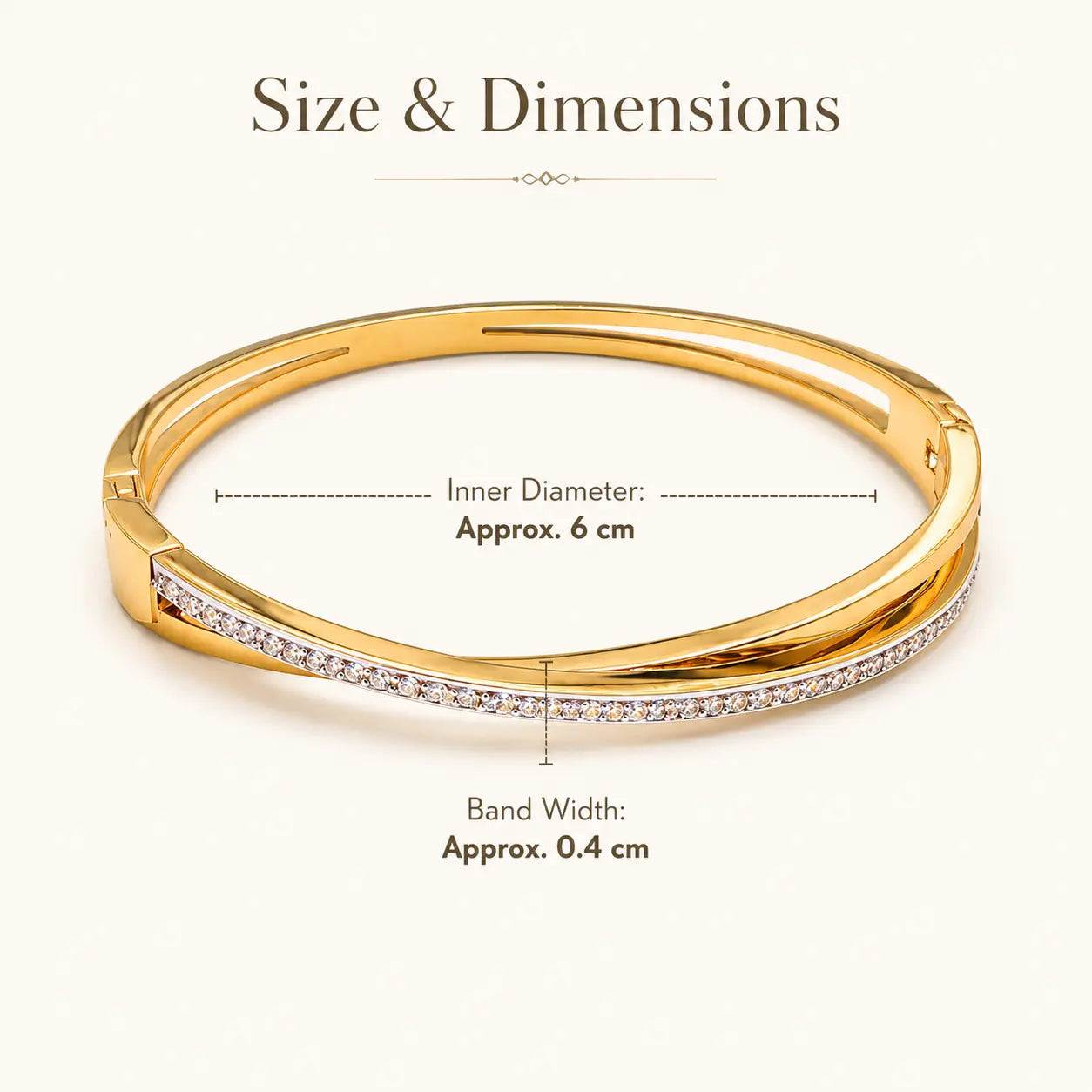 Anti Tarnish Twist Stone Bracelet for women Shimmera