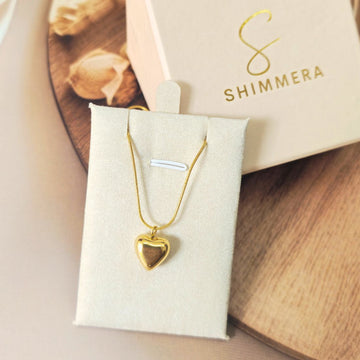 Trendy Viral Heart Pendant With Chain 18k Gold Plated Anti Tarnish