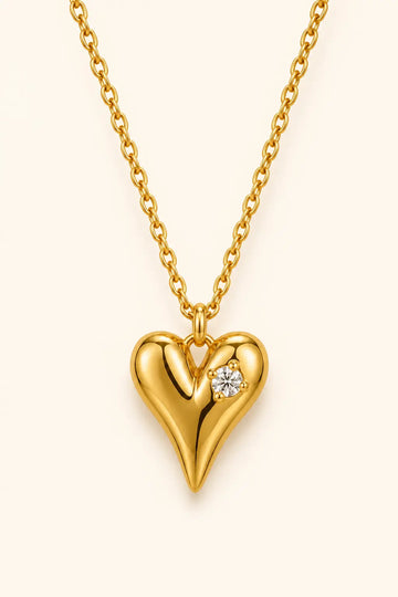 Anti Tarnish Crystal Heart Pendant Chain Shimmera