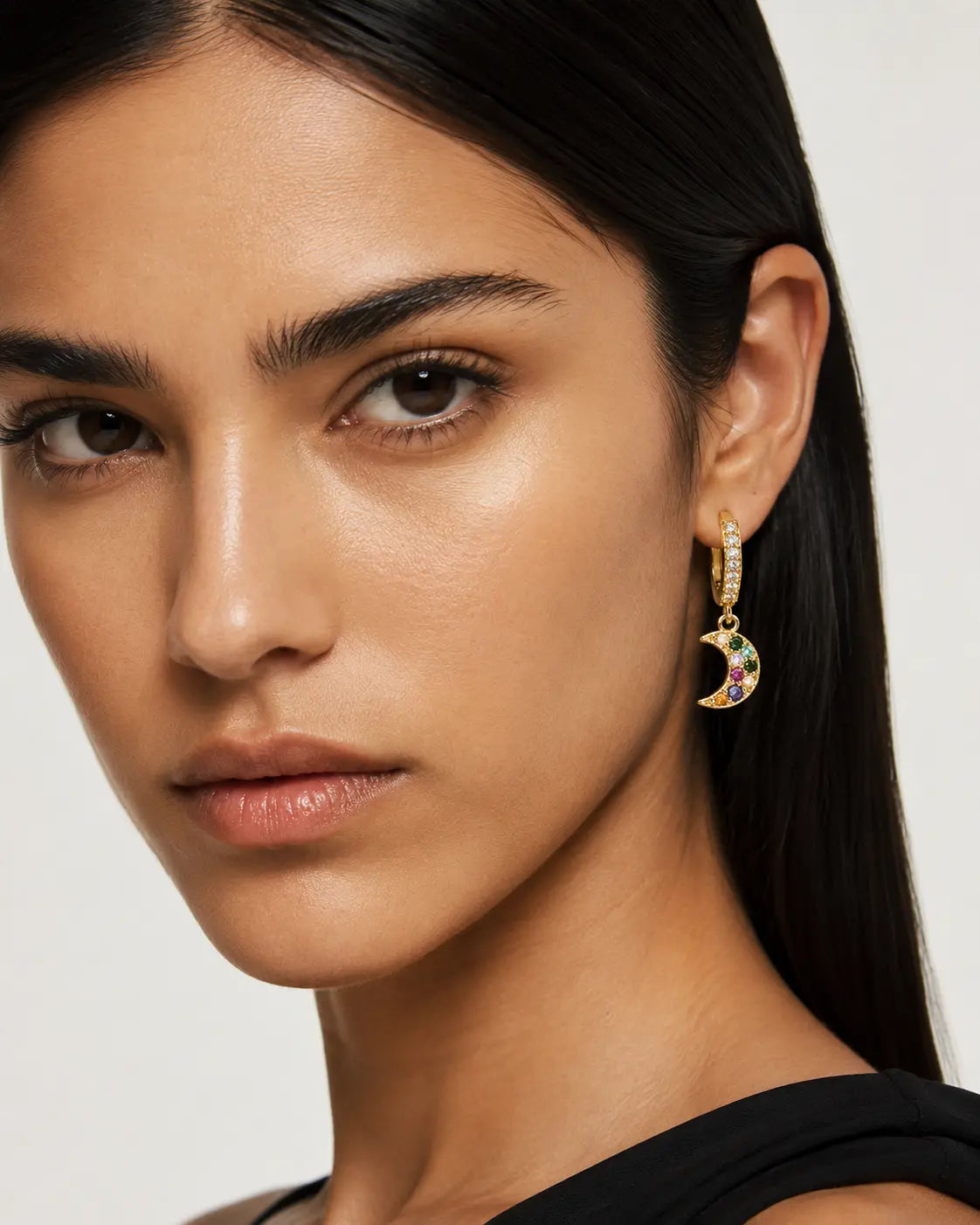 Anti Tarnish Luna Moon Gold Earrings Shimmera