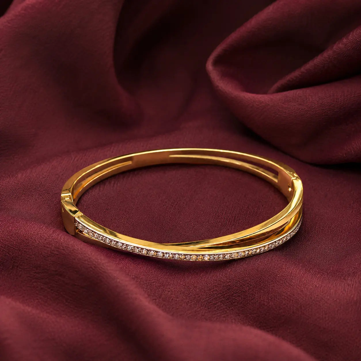 Anti-Tarnish Twist Stone Bracelet for Women Shimmera