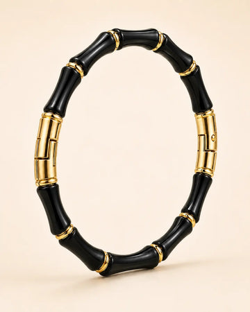 Black & Gold Bamboo Bracelet Shimmera