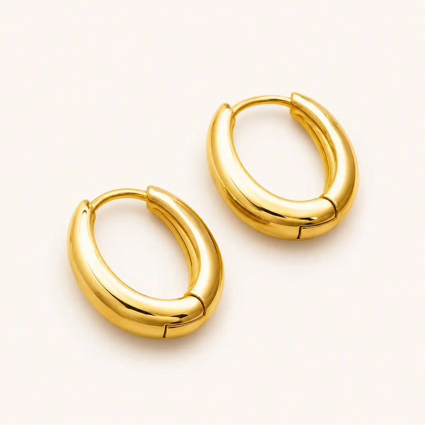 Anti-Tarnish 18K Gold-Plated Golden Hoop Earrings for Girls and Women