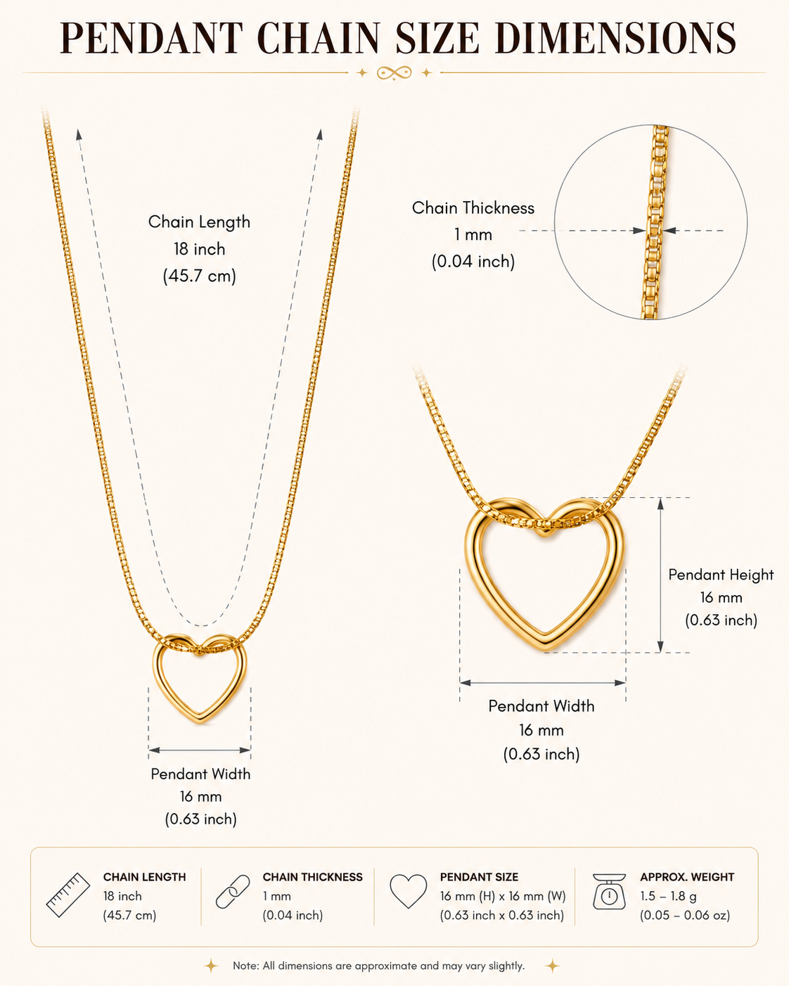 Anti Tarnish Open Heart Viral Pendant Gold-plated with chain Shimmera