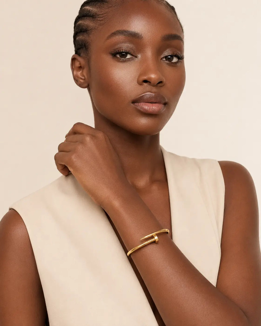 24K PVD Gold Nail Bracelet Shimmera
