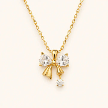 Anti-Tarnish Bow Crystal Pendant Chain Shimmera