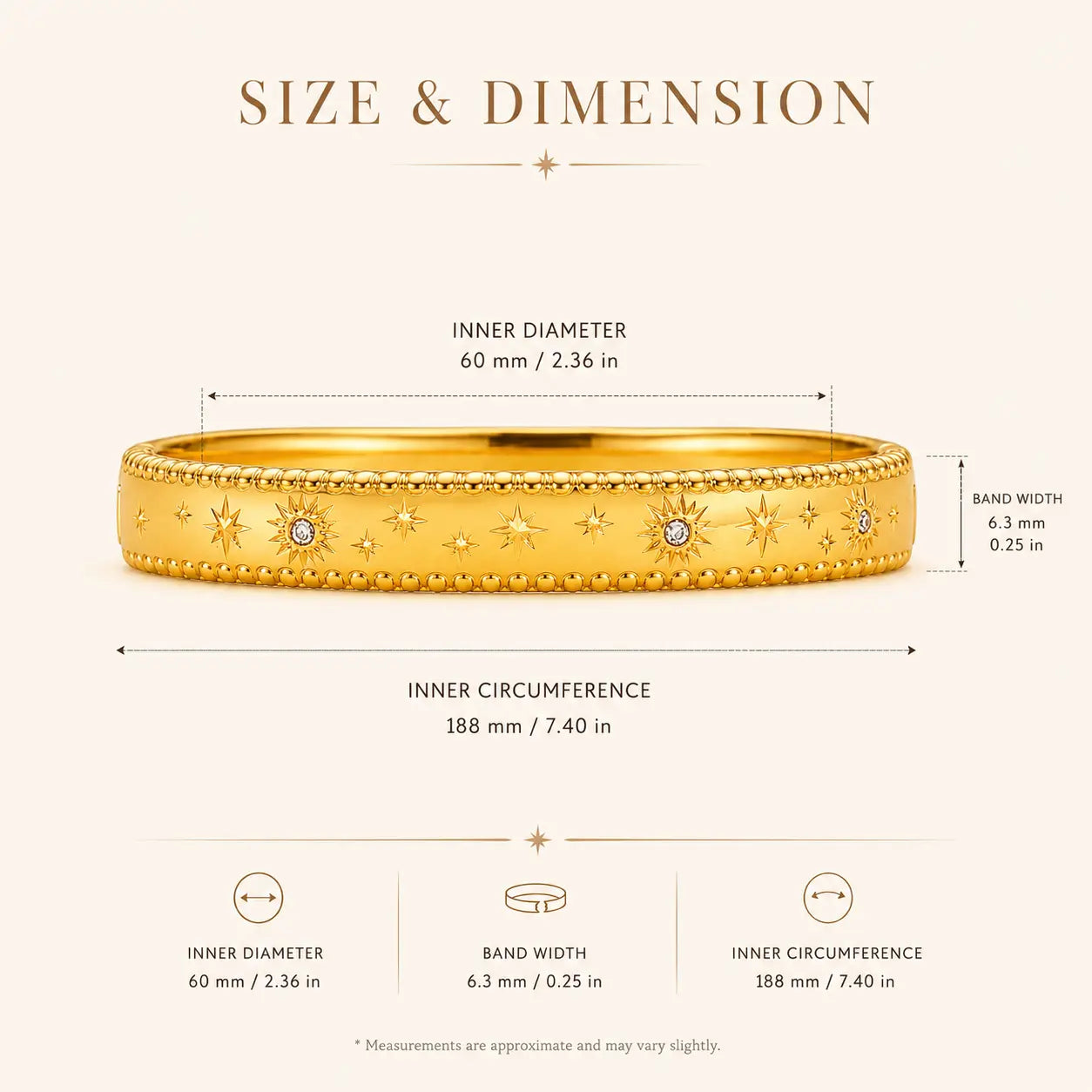 Anti Tarnish Celestial Star Gold Bracelet Shimmera