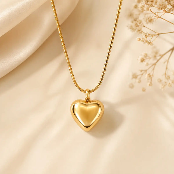 Trendy Viral Heart Pendant with Chain 18K Gold Plated Anti-Tarnish
