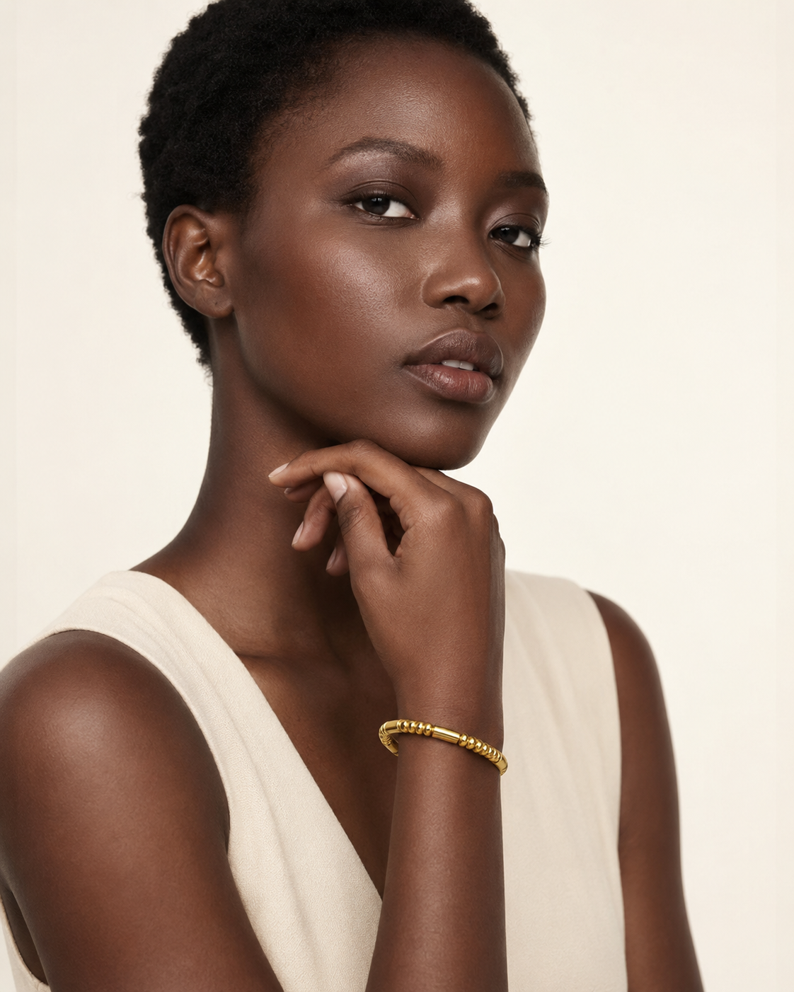 Anti Tarnish Beaded Gold Bracelet Shimmera