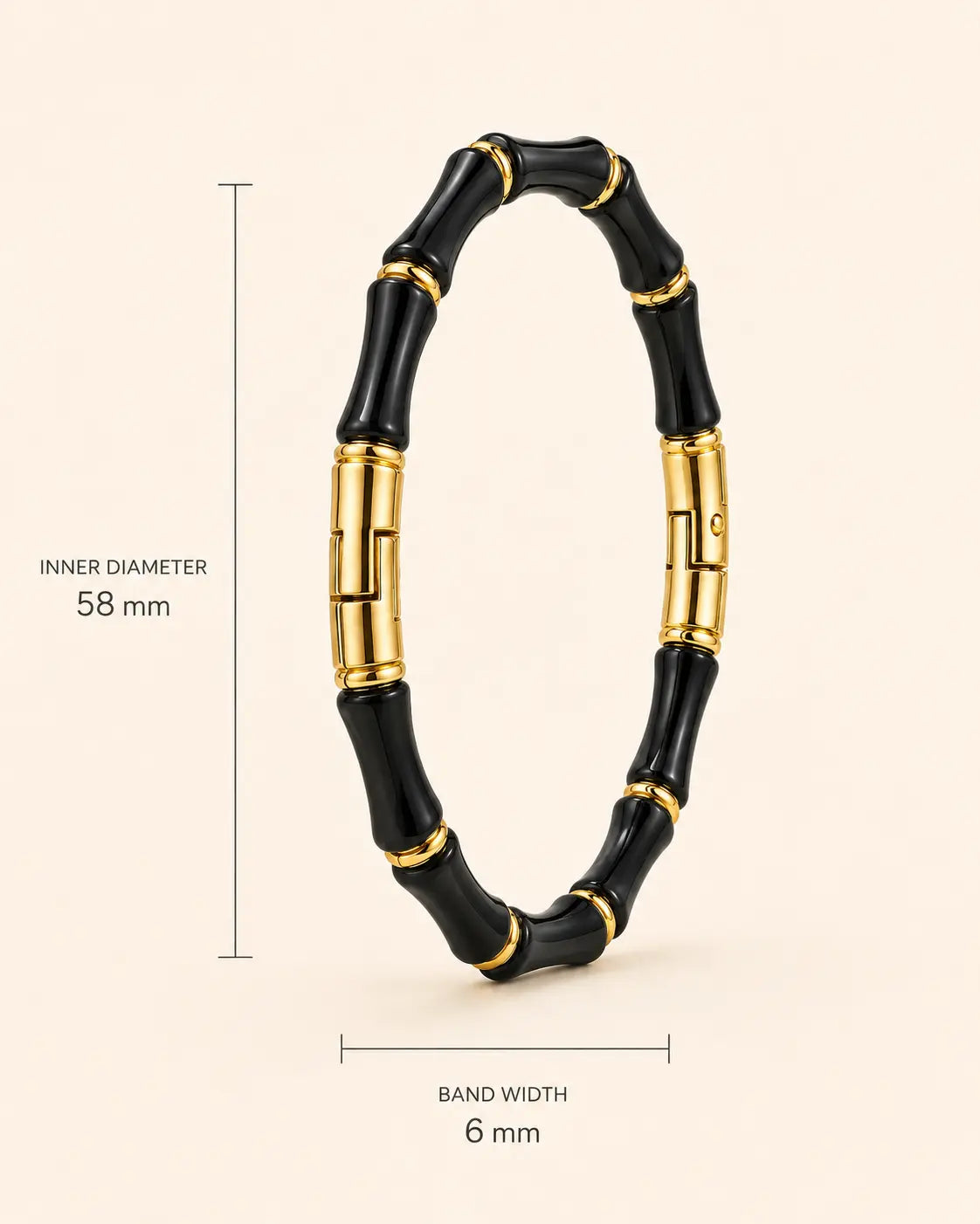 Black & Gold Bamboo Bracelet Shimmera
