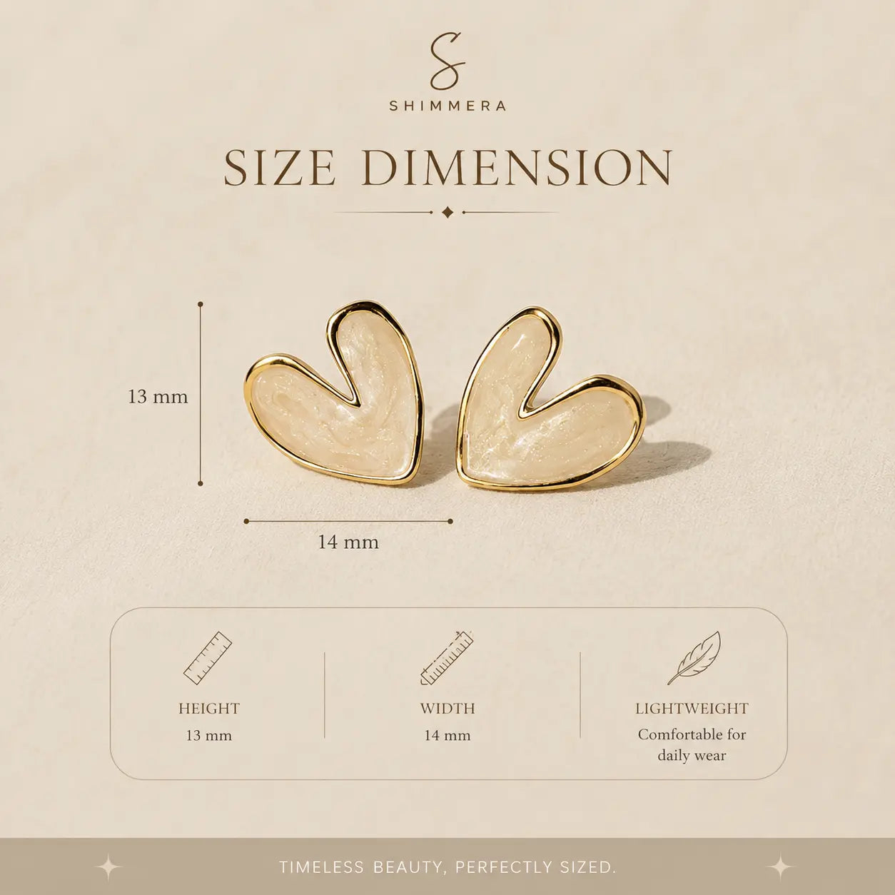 Korean white heart shaped stud earrings My Store