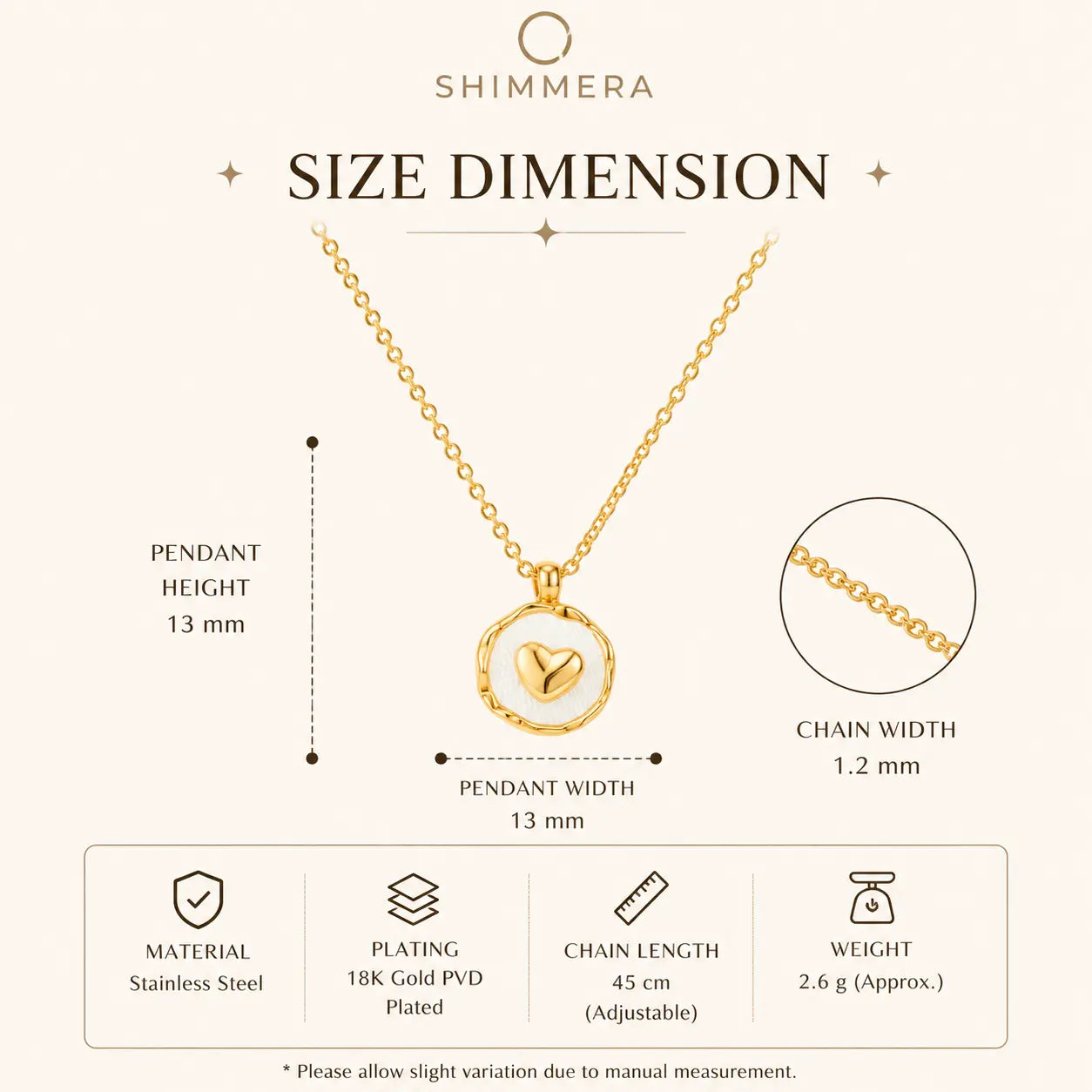 Anti tarnish 18K Gold plated oval shape embedded with Engraved Heart My Store