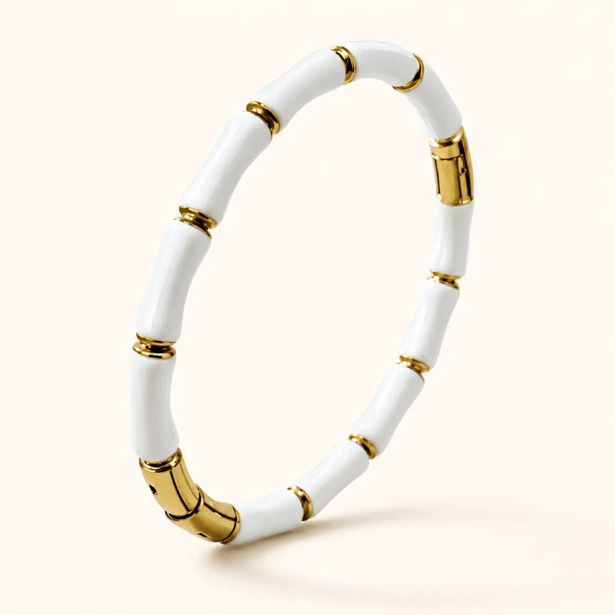 Anti Tarnish White Bamboo Bracelet Shimmera