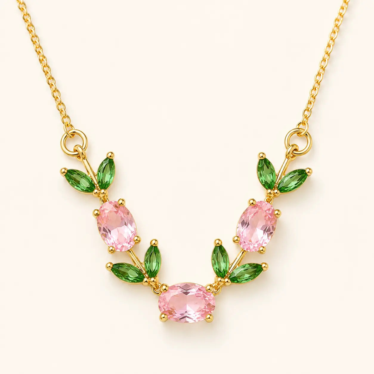 Anti Tarnish Pink Floral Stone Mangalsutra Shimmera