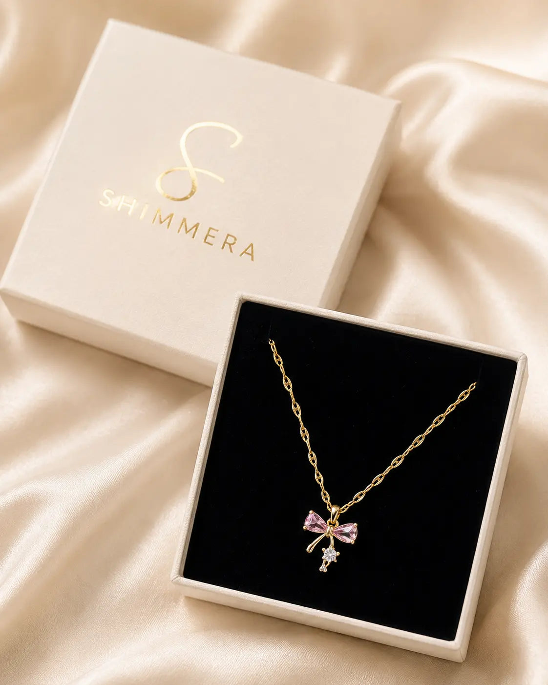 Anti Tarnish 18k Gold plated Bow Pendant Chain My Store