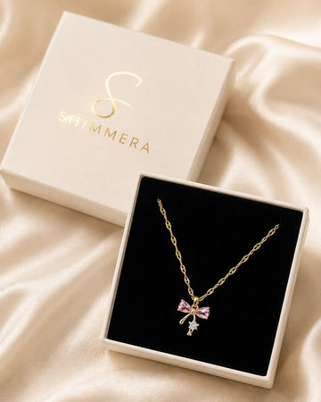 Anti Tarnish 18k Gold plated Bow Pendant Chain My Store