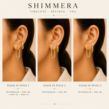 Anti-Tarnish 18K Gold-Plated Stainless Steel Golden Hoop Earrings Set Shimmera