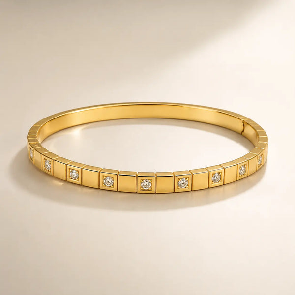 Anti-Tarnish Half-Covered Cubic Zirconia Bracelet