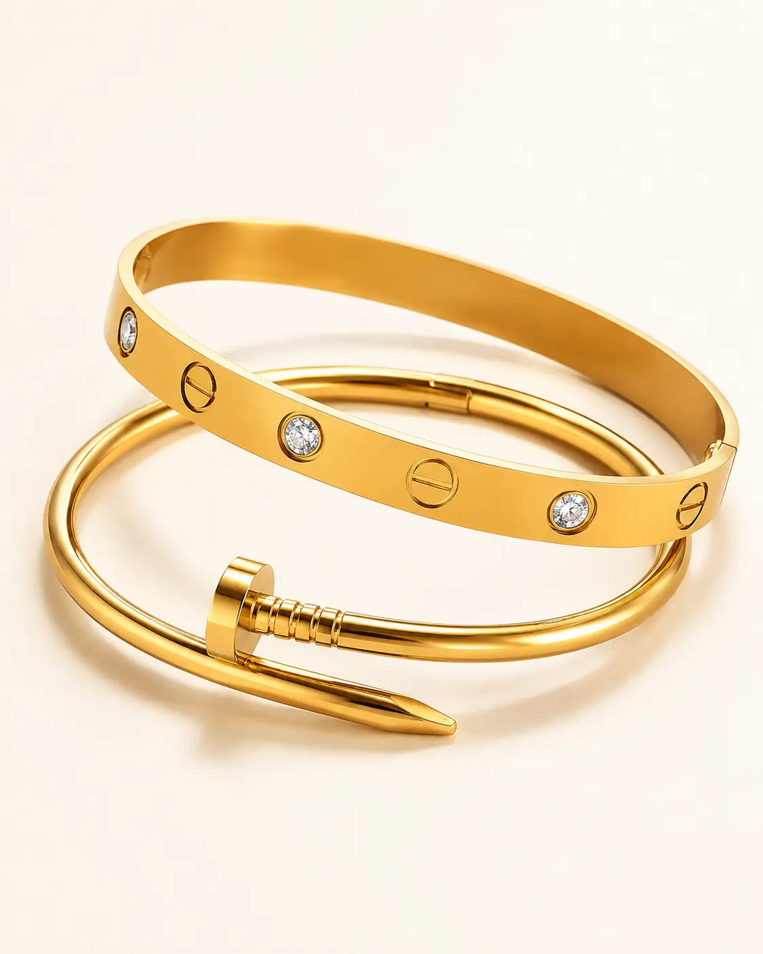 Anti Tarnish Gold Bracelet Set Shimmera