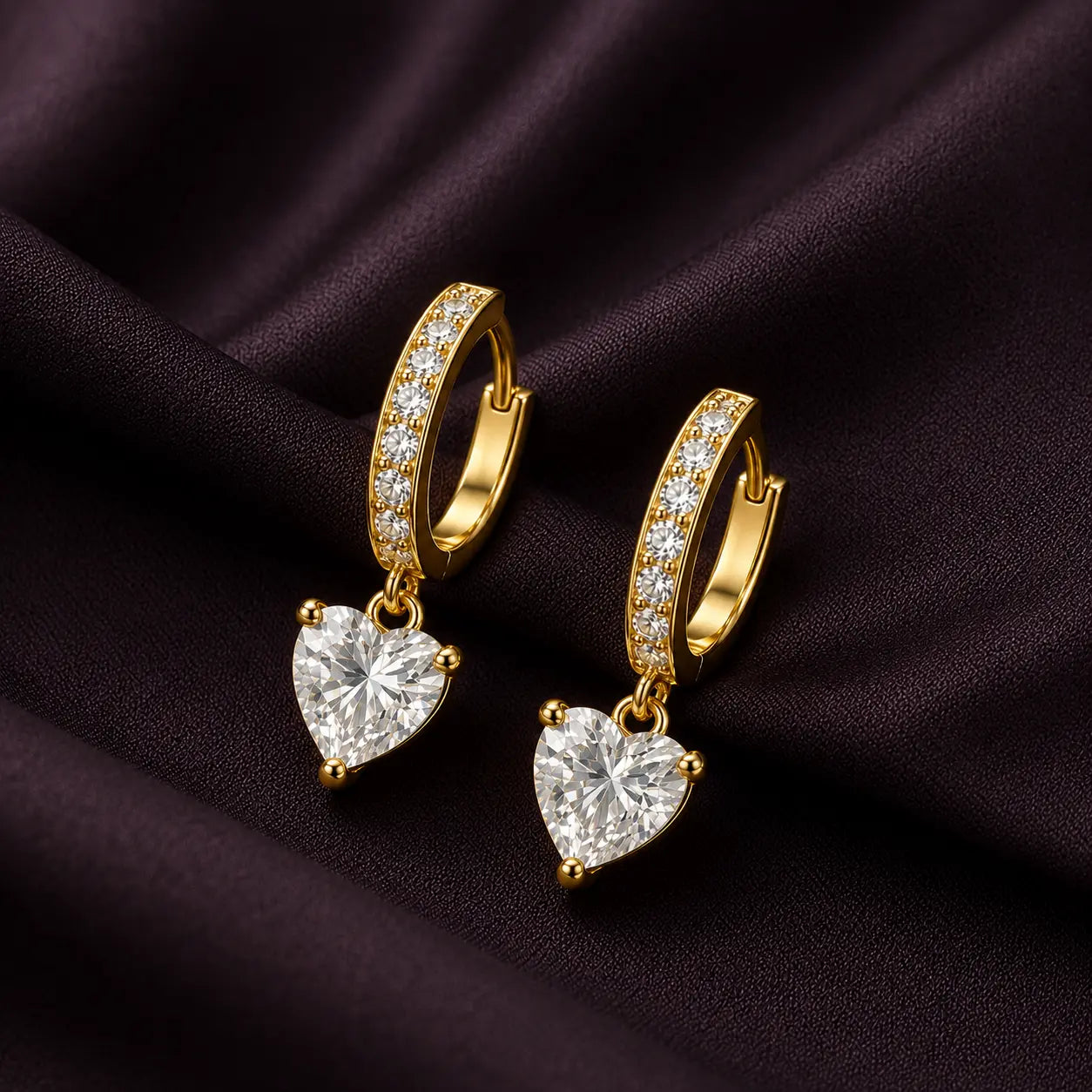 Anti Tarnish Heart Drop Earrings Shimmera
