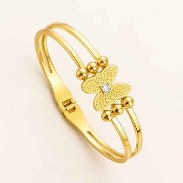 Anti-Tarnish 18K Gold-Plated Butterfly Bracelet Shimmera