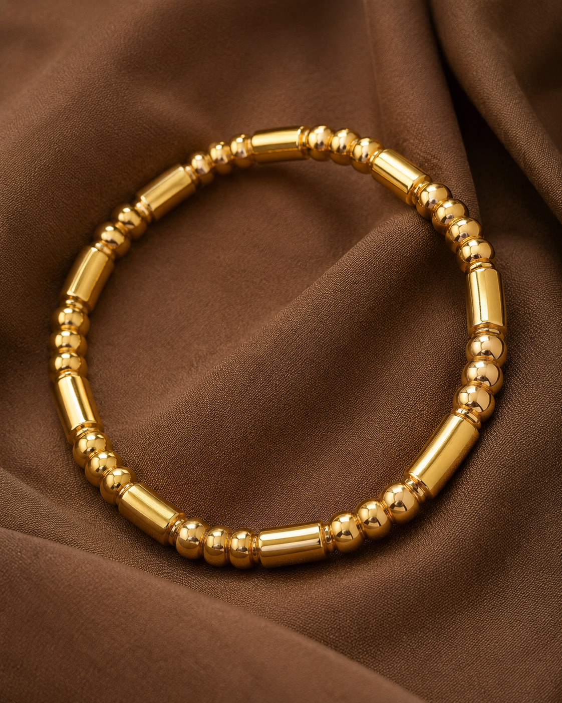 Anti Tarnish Beaded Gold Bracelet Shimmera