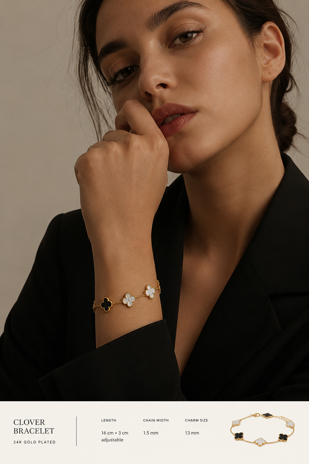 Anti Tarnish Clover Bracelet - Shimmera
