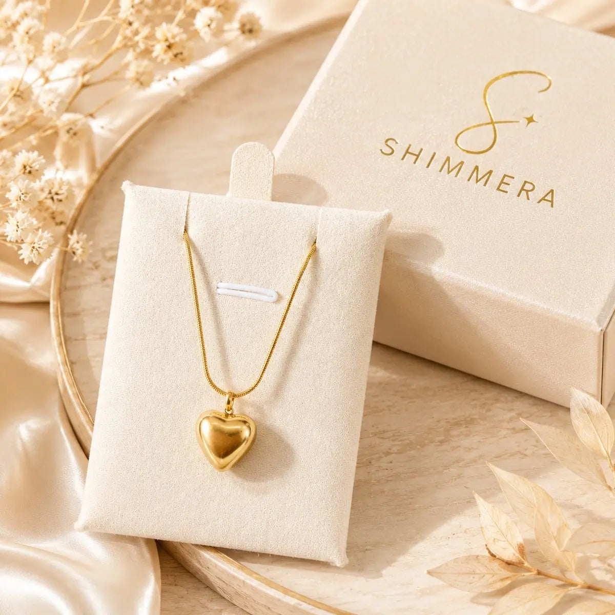 Trendy Viral Heart Pendant with Chain 18K Gold Plated Anti-Tarnish Shimmera